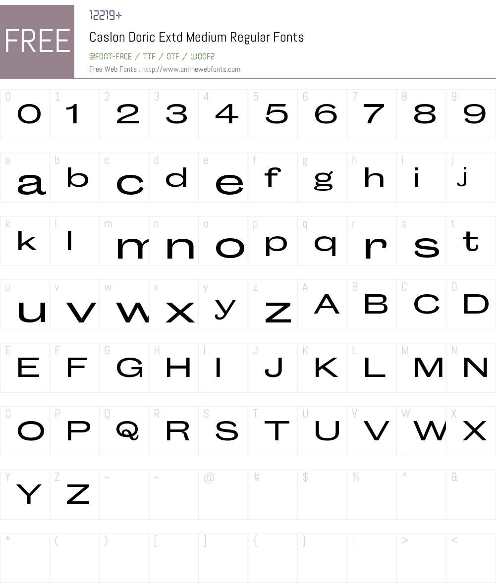 Caslon Doric Extd Medium Font Screenshots