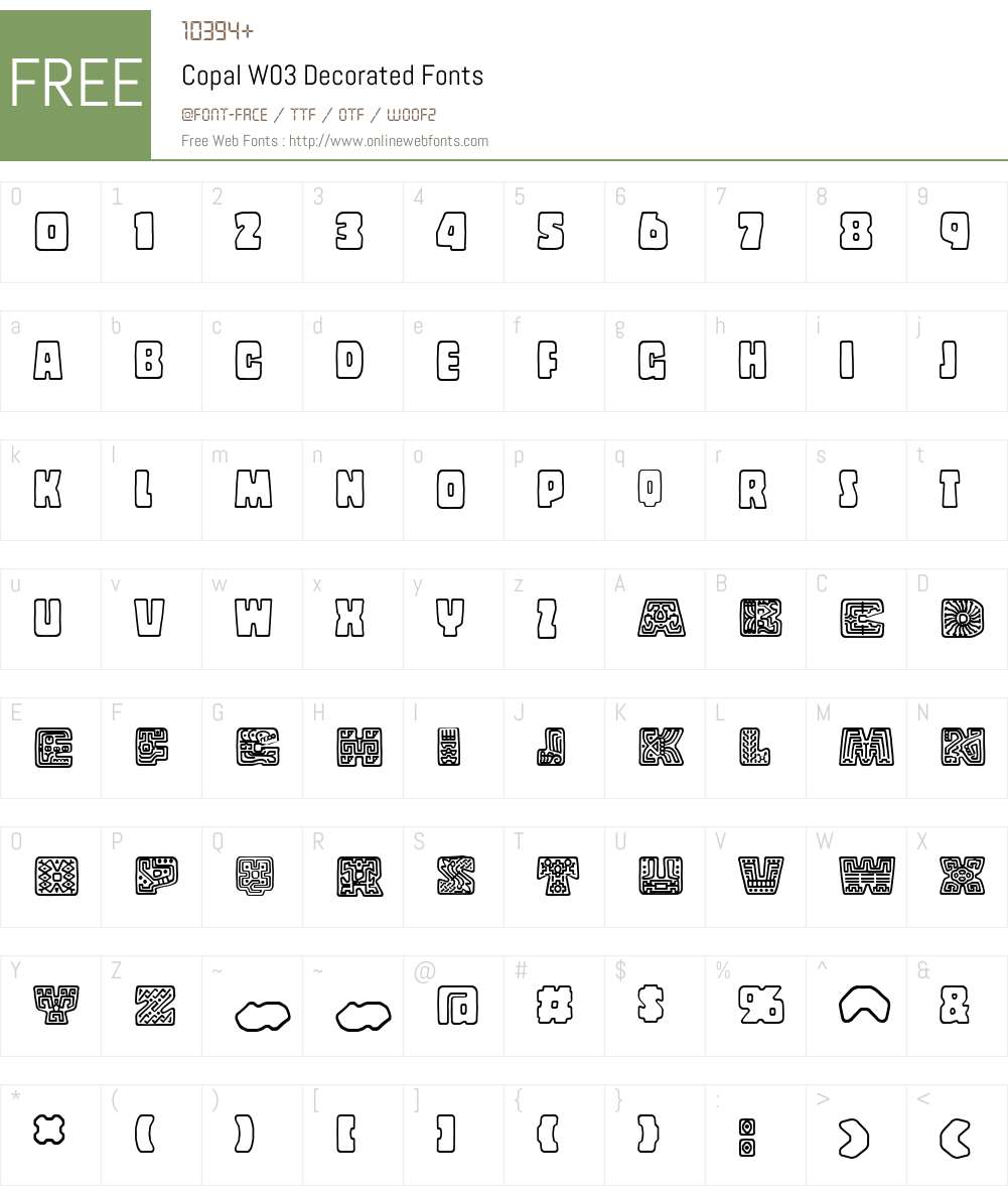 CopalW03-Decorated Font Screenshots
