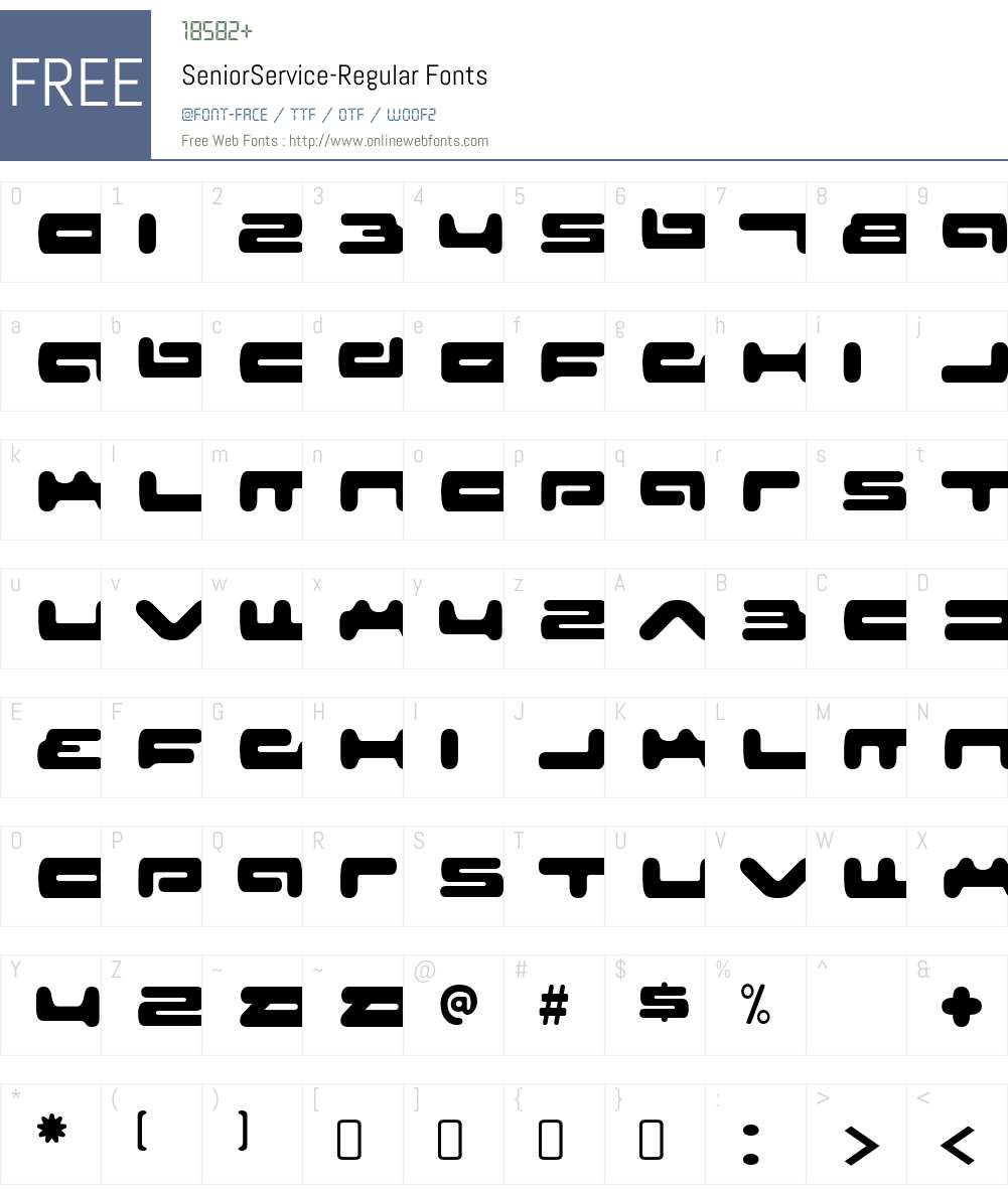 Senior Service Font Screenshots