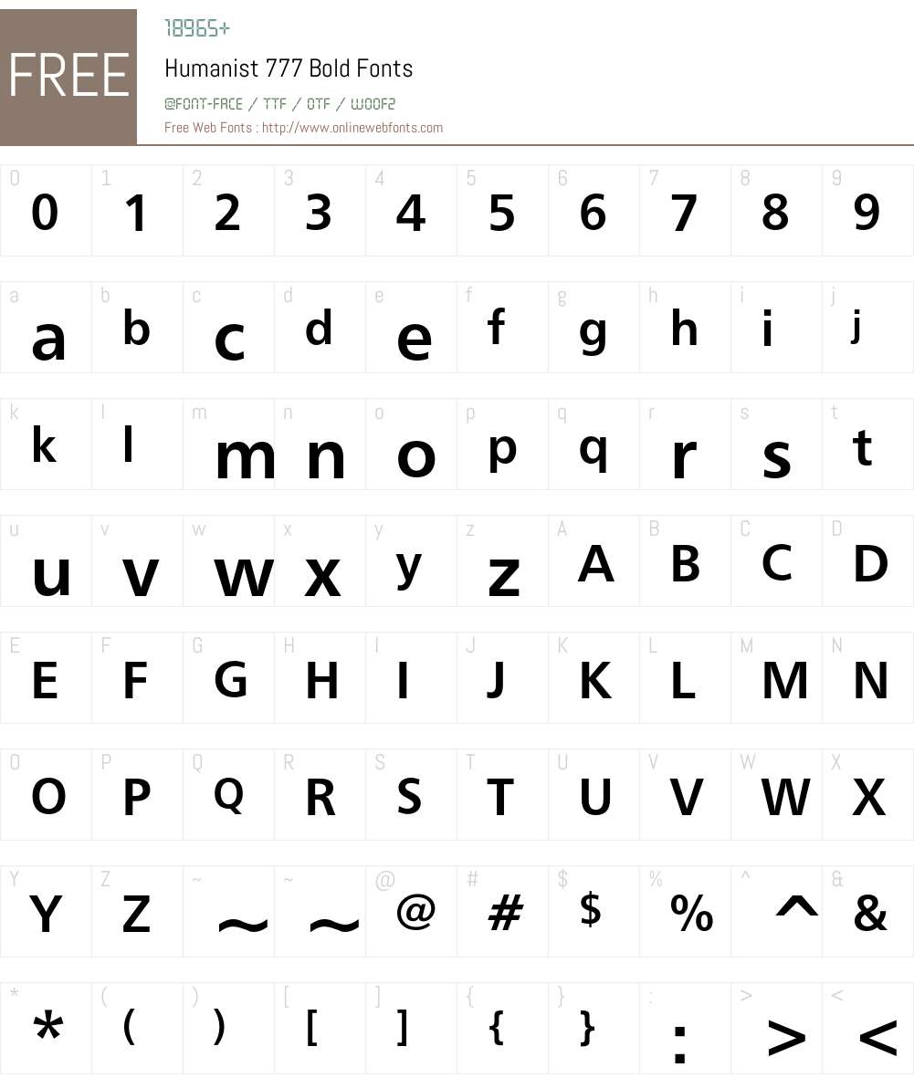 Humanist 777 Font Screenshots