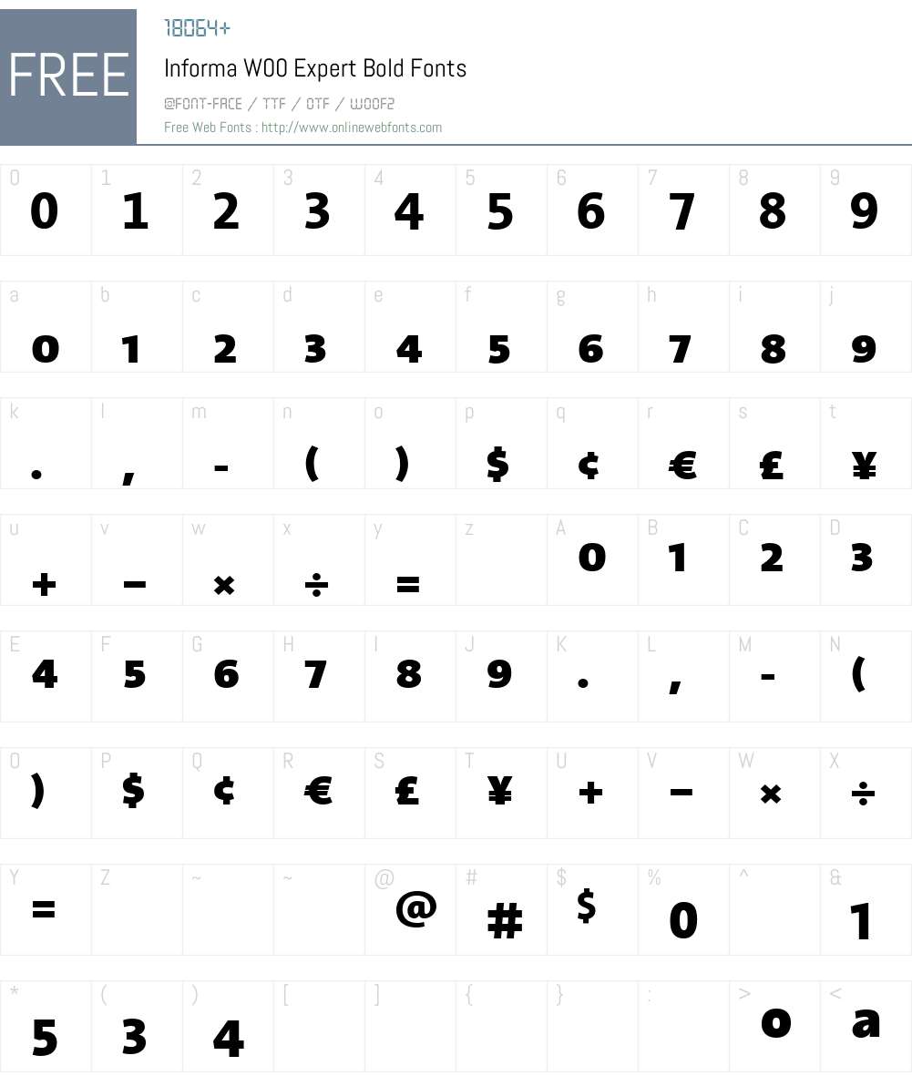 InformaW00-ExpertBold Font Screenshots