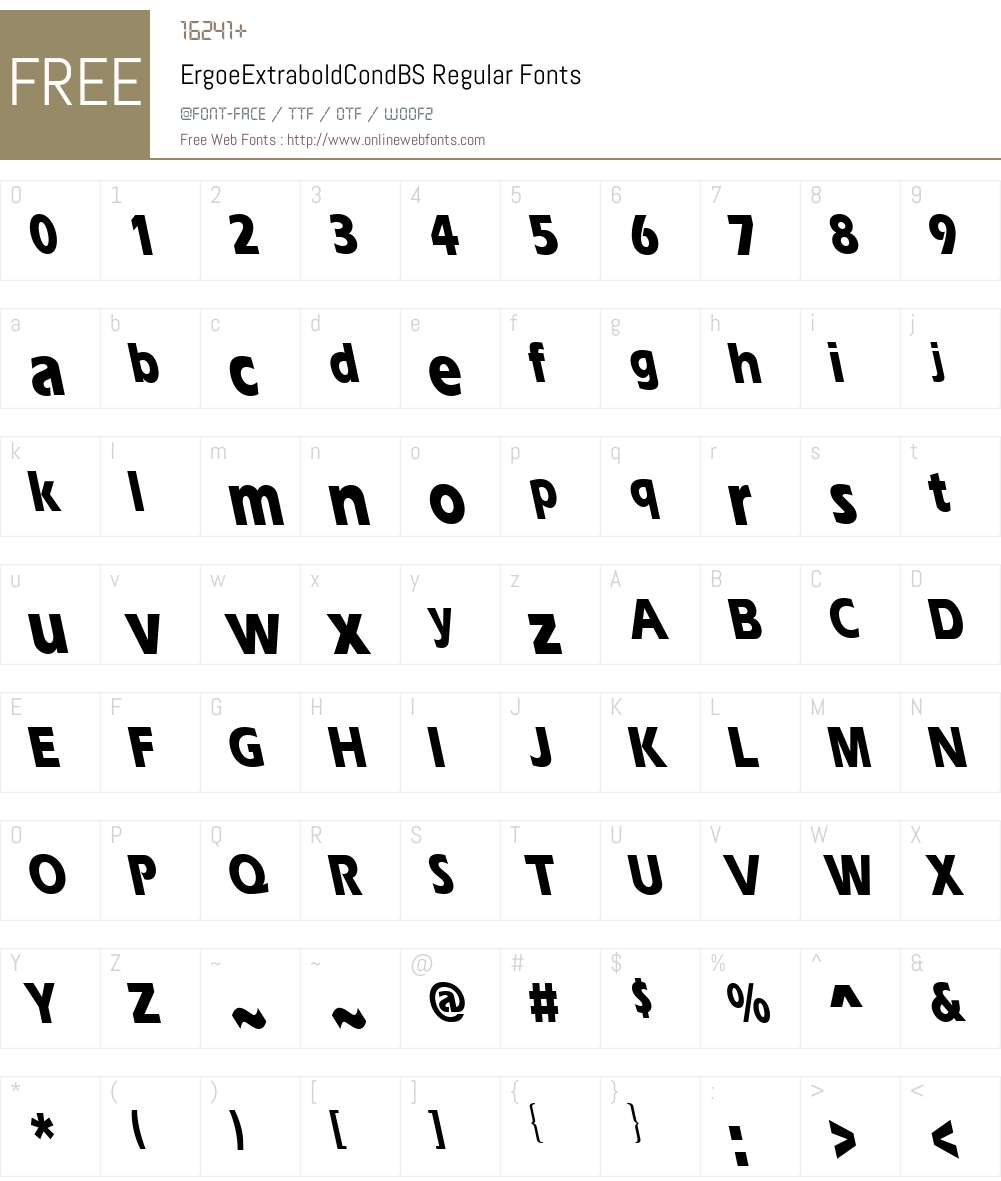 ErgoeExtraboldCondBS Font Screenshots
