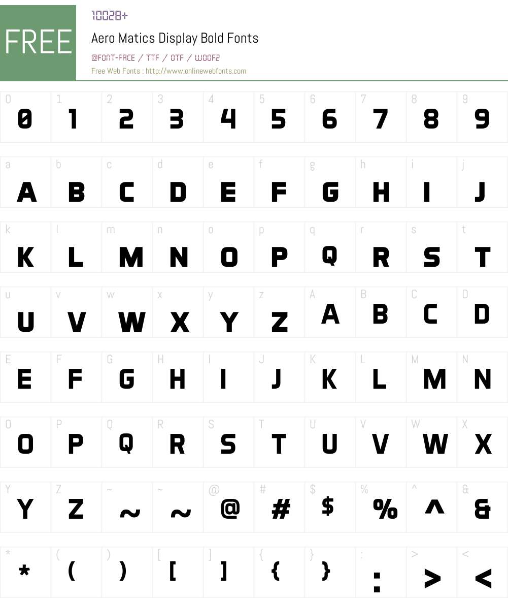 Aero Matics Display Font Screenshots
