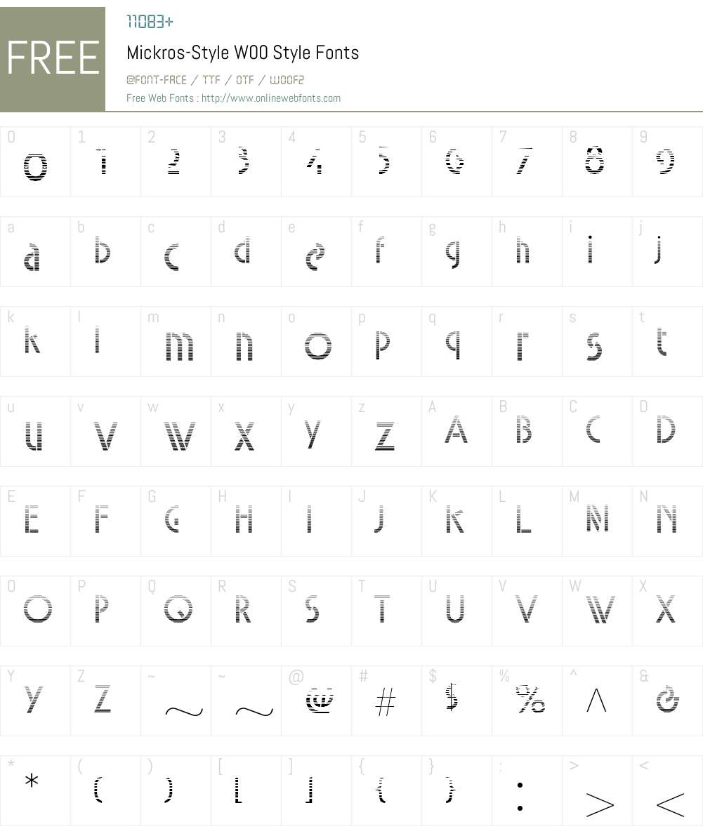 Mickros-StyleW00-Style Font Screenshots