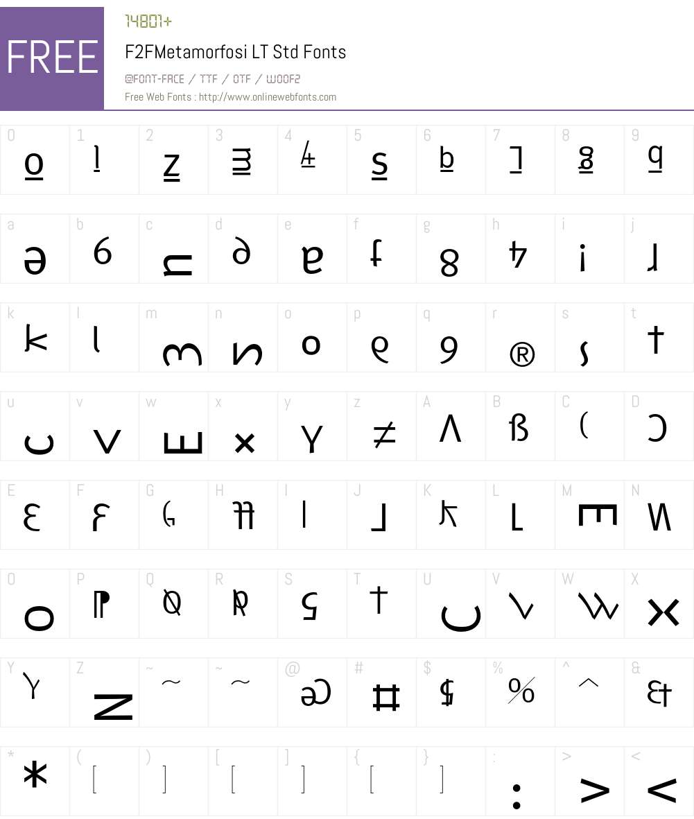 F2FMetamorfosi LT Std Font Screenshots
