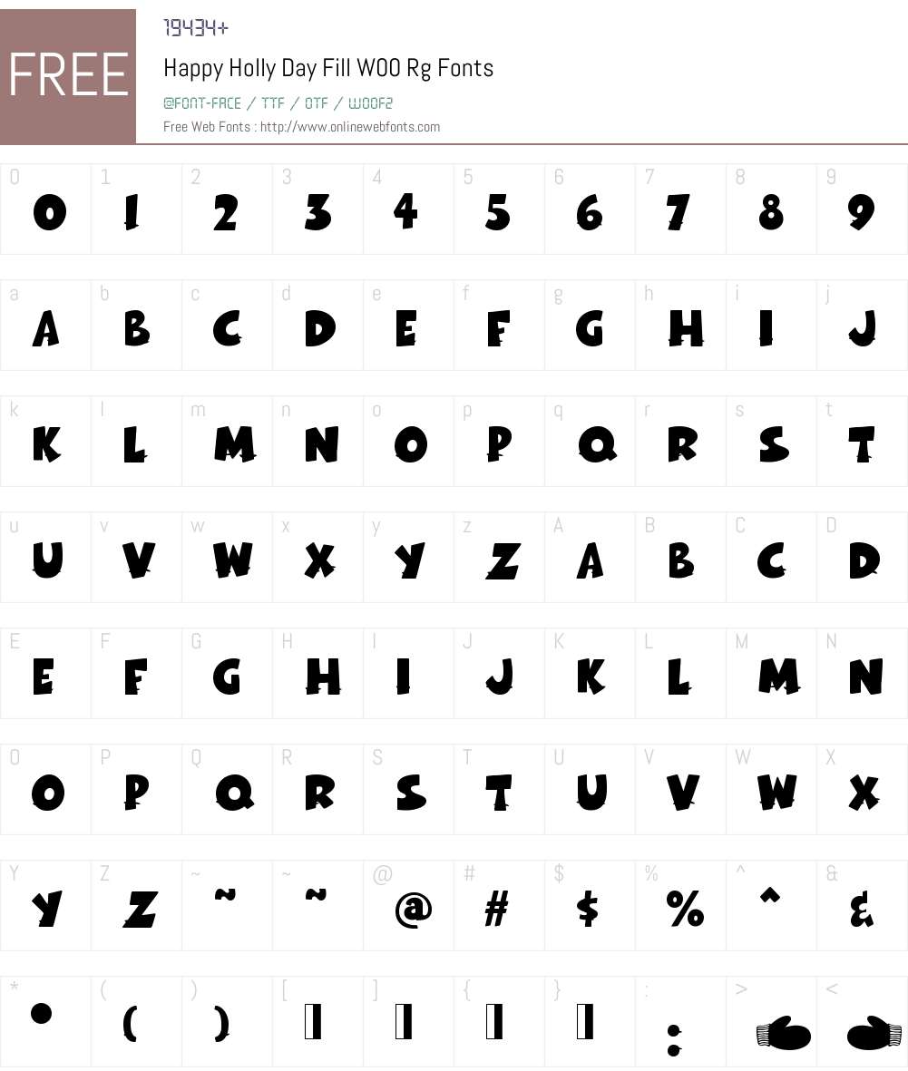 HappyHollyDayFillW00-Rg Font Screenshots