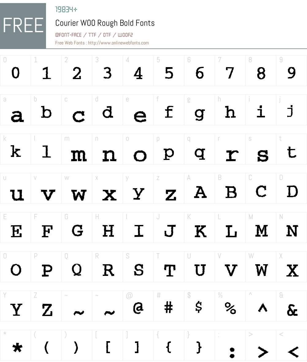 CourierW00-RoughBold Font Screenshots