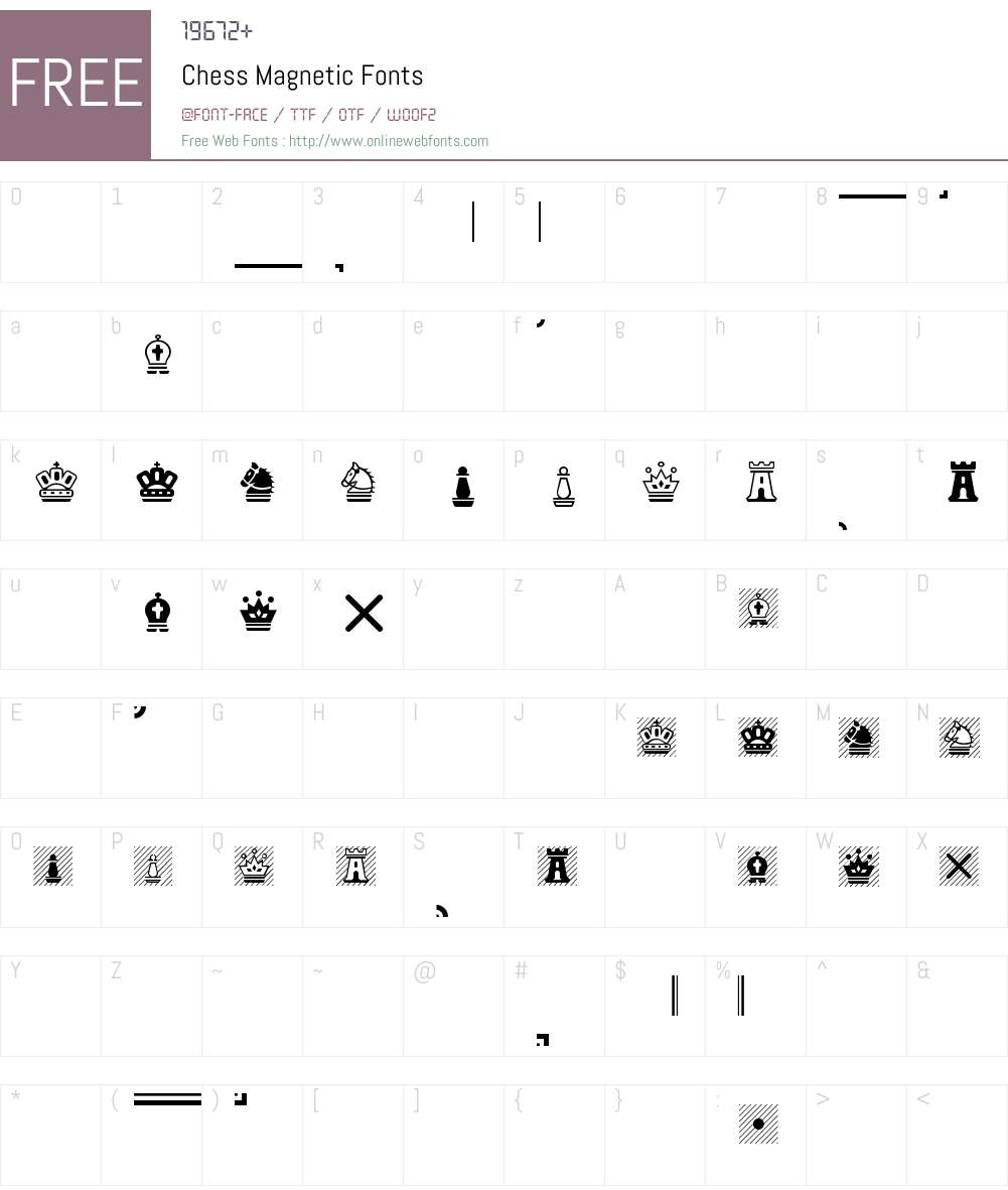 Chess Magnetic Font Screenshots