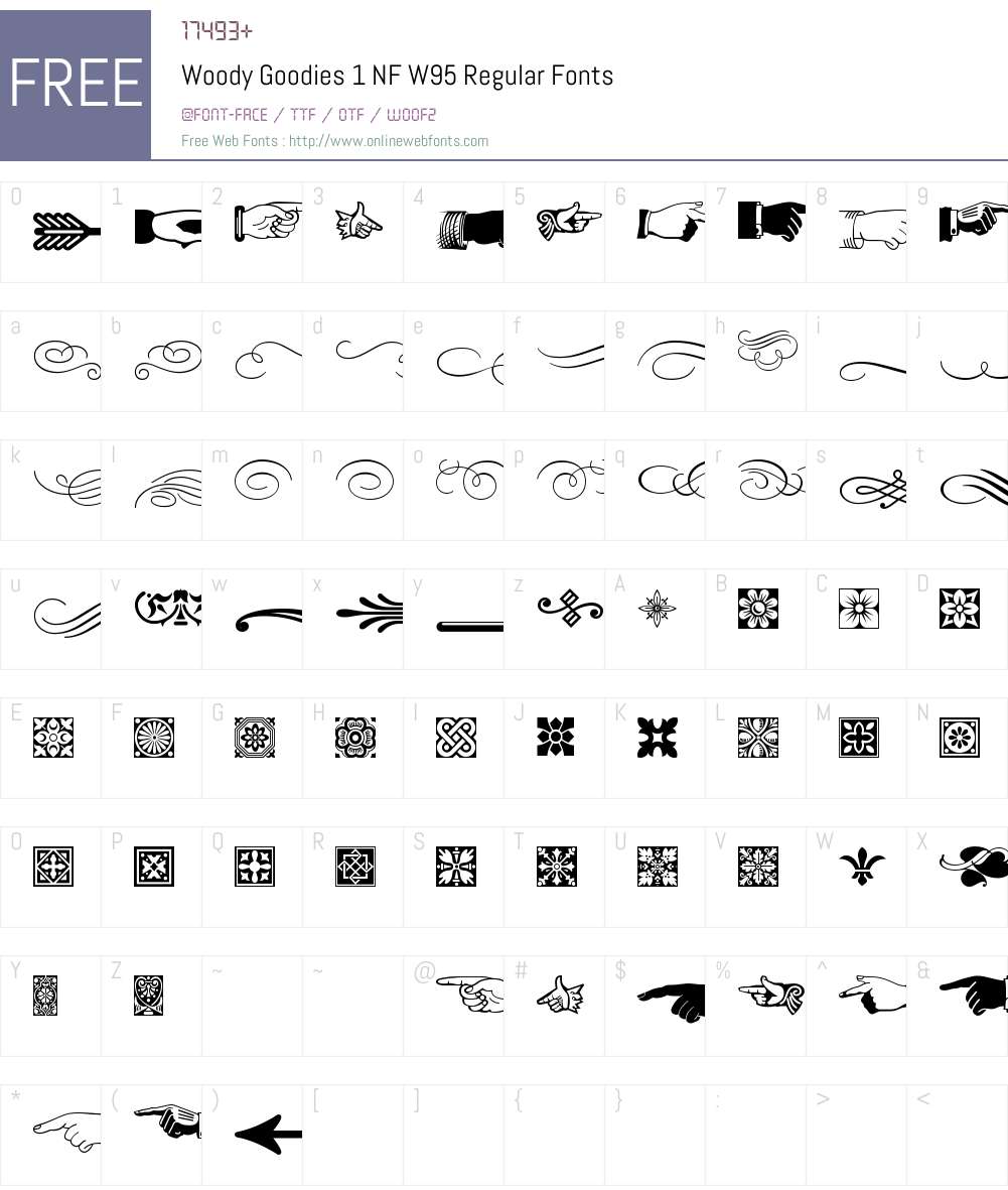WoodyGoodies1NFW95-Regular Font Screenshots