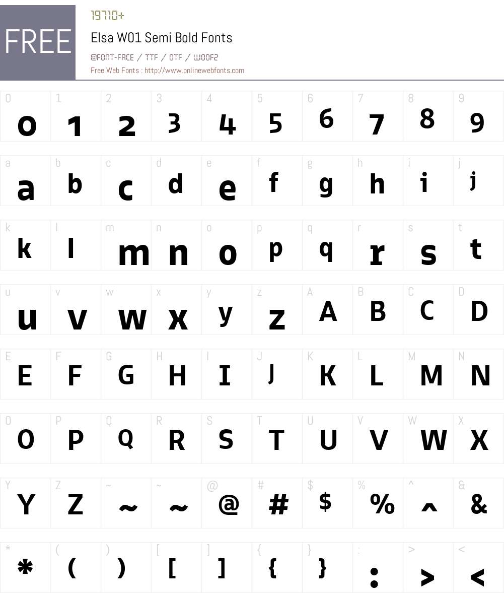 ElsaW01-SemiBold Font Screenshots