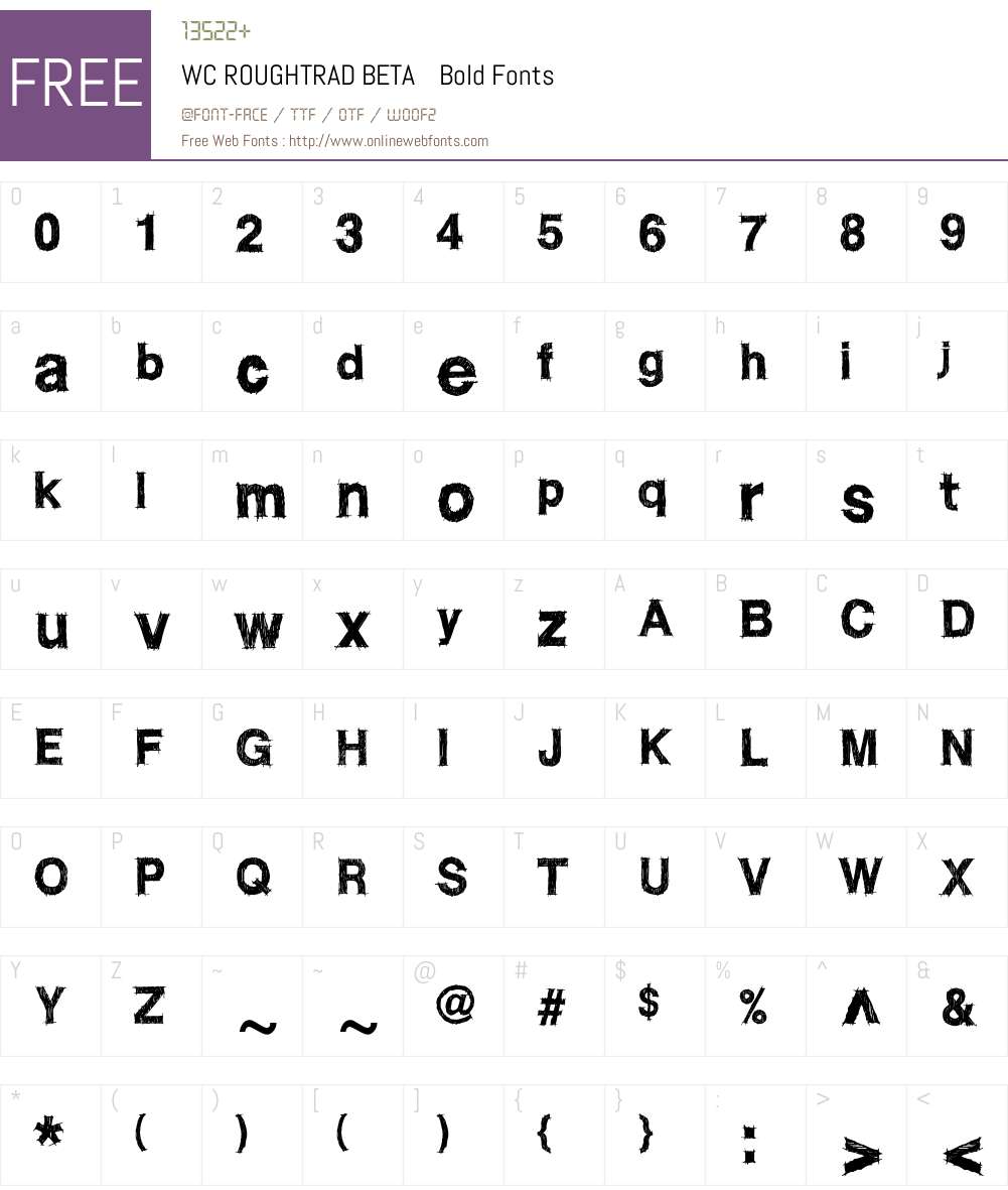 WC ROUGHTRAD BETA Font Screenshots