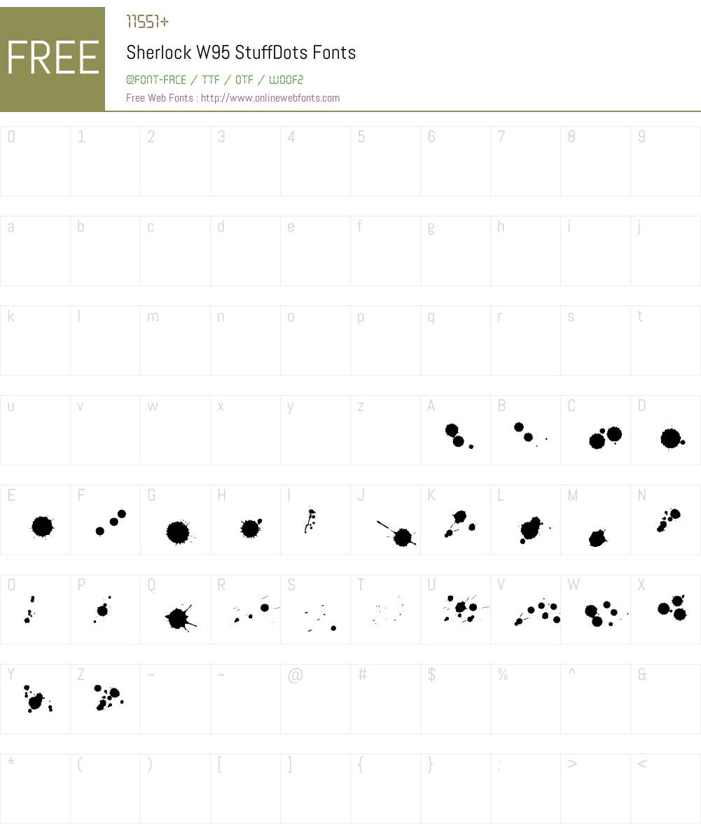 SherlockW95-StuffDots Font Screenshots
