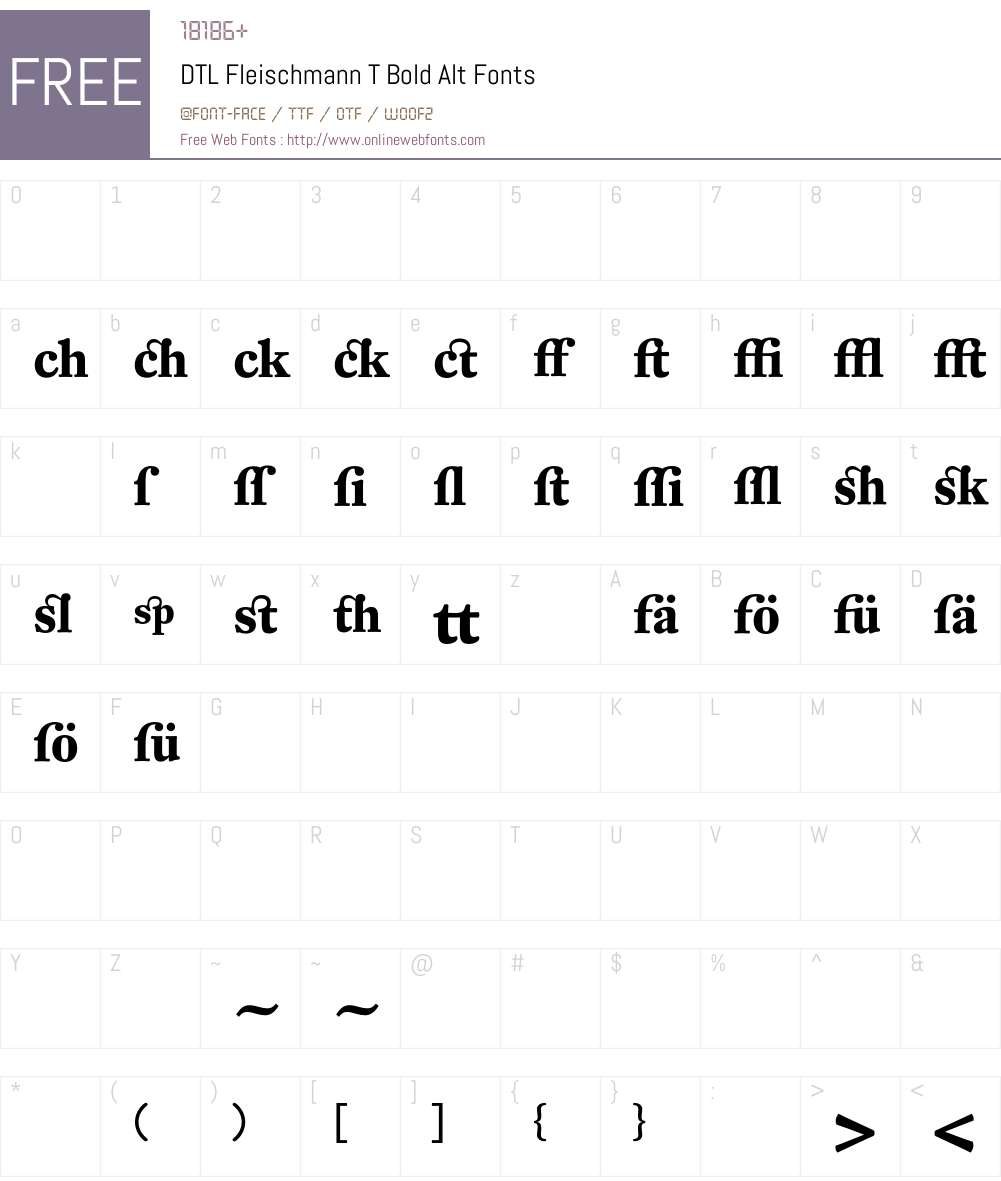 DTL Fleischmann Font Screenshots
