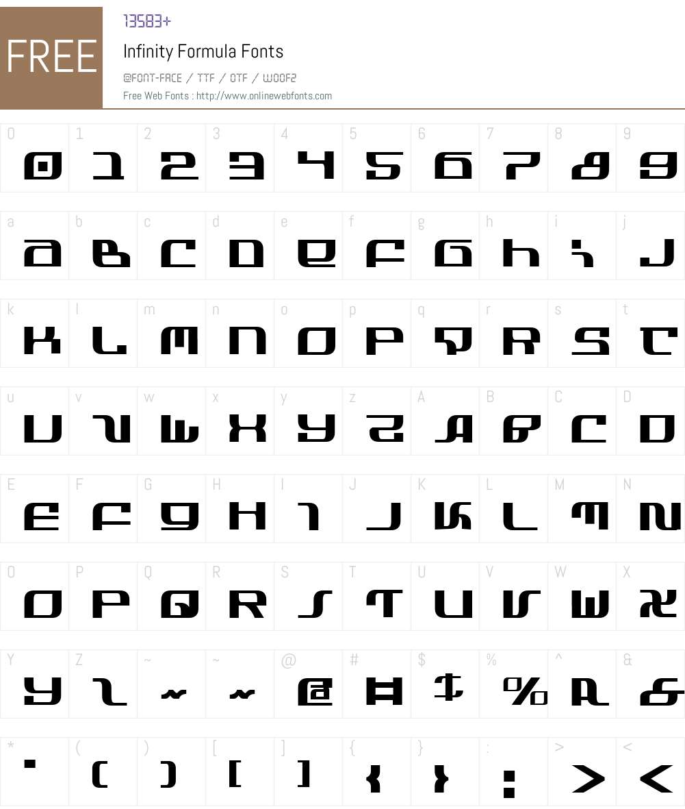 Infinity Formula Font Screenshots