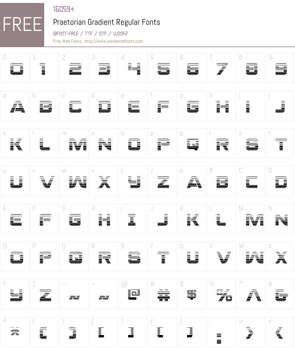 Praetorian Gradient Font Screenshots