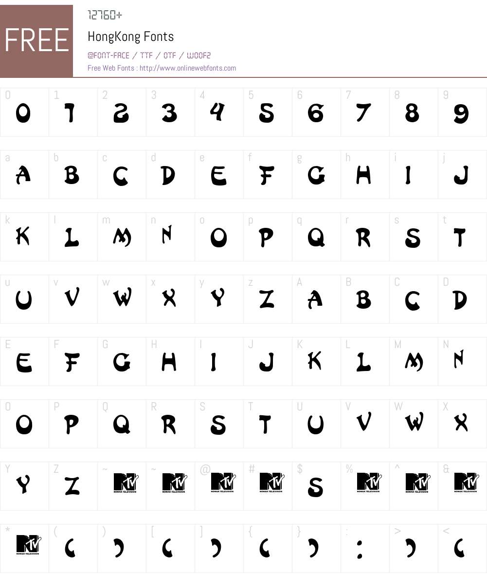 HongKong Font Screenshots