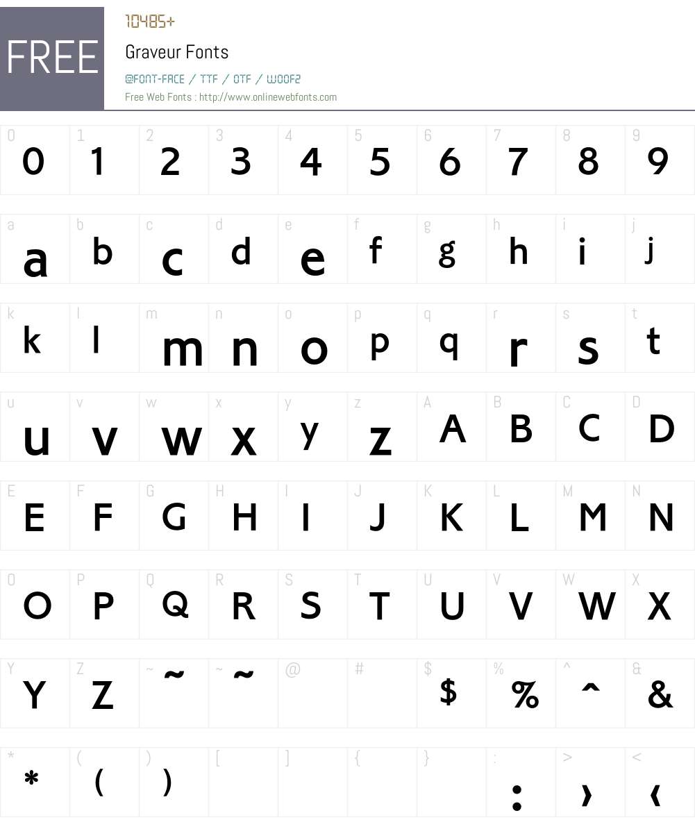 Graveur Font Screenshots