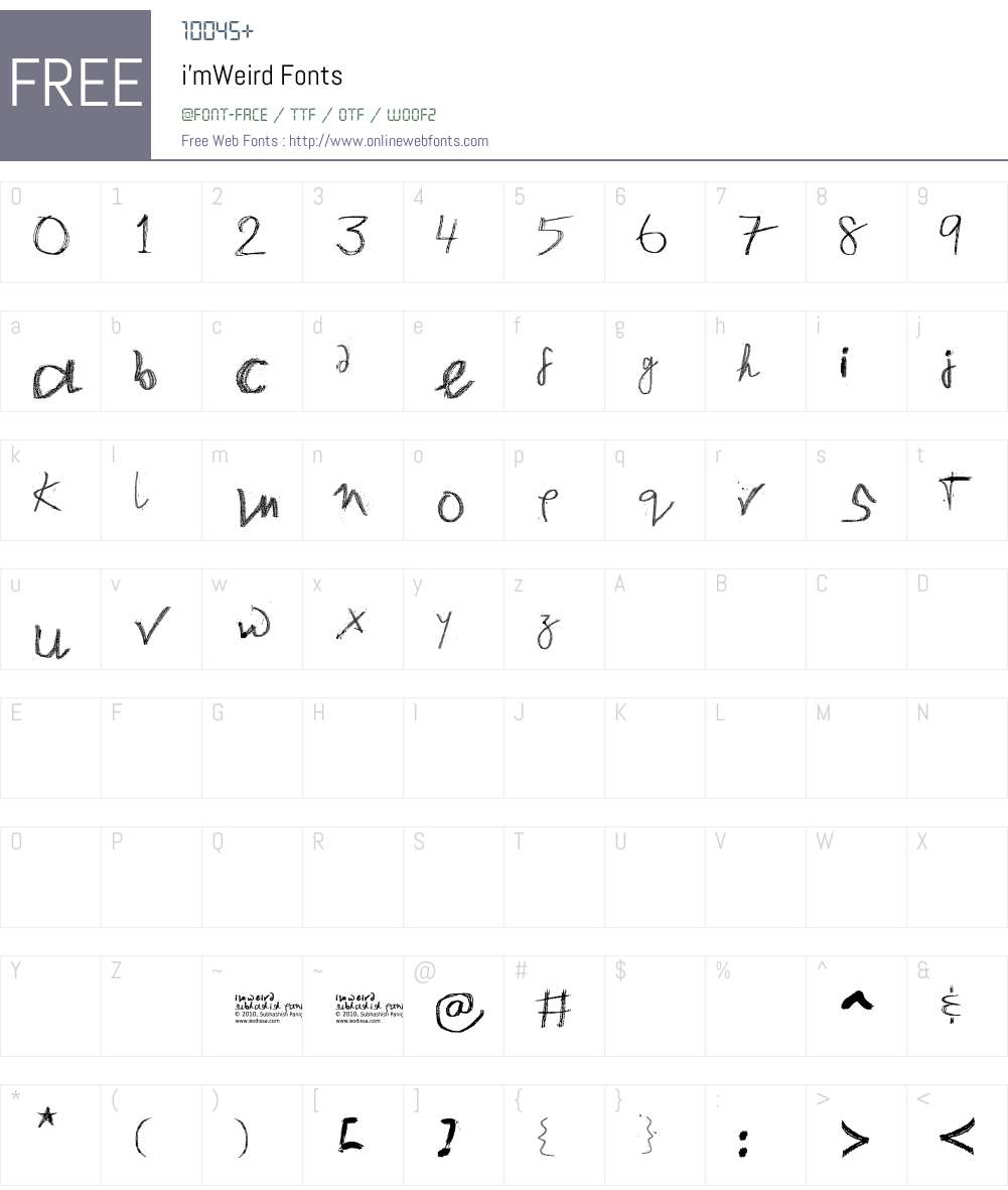 i'mWeird Font Screenshots