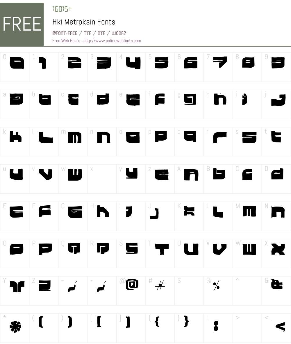 Hki Metroksin Font Screenshots