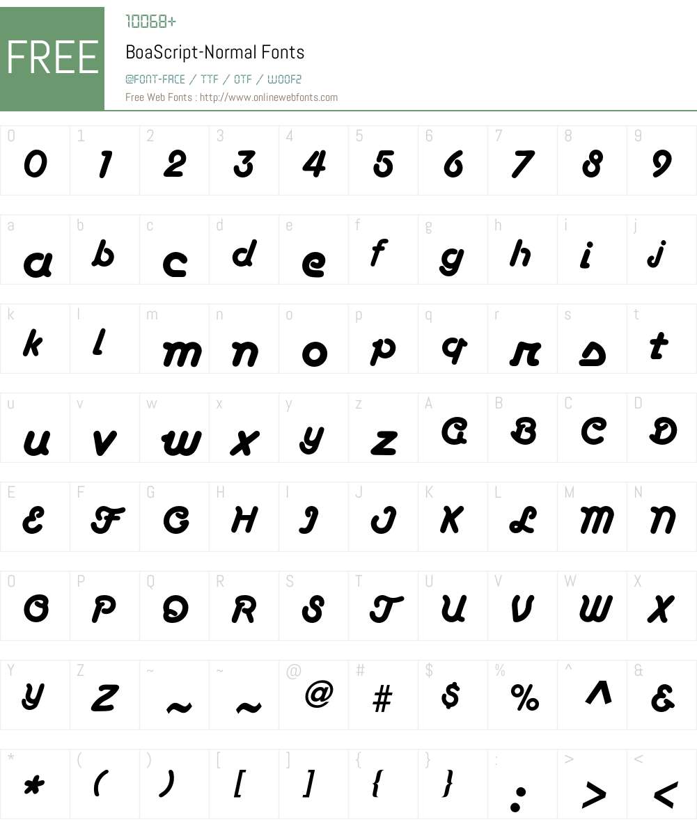 BoaScript Font Screenshots