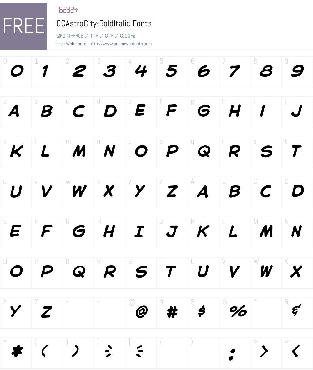 CCAstroCity Font Screenshots