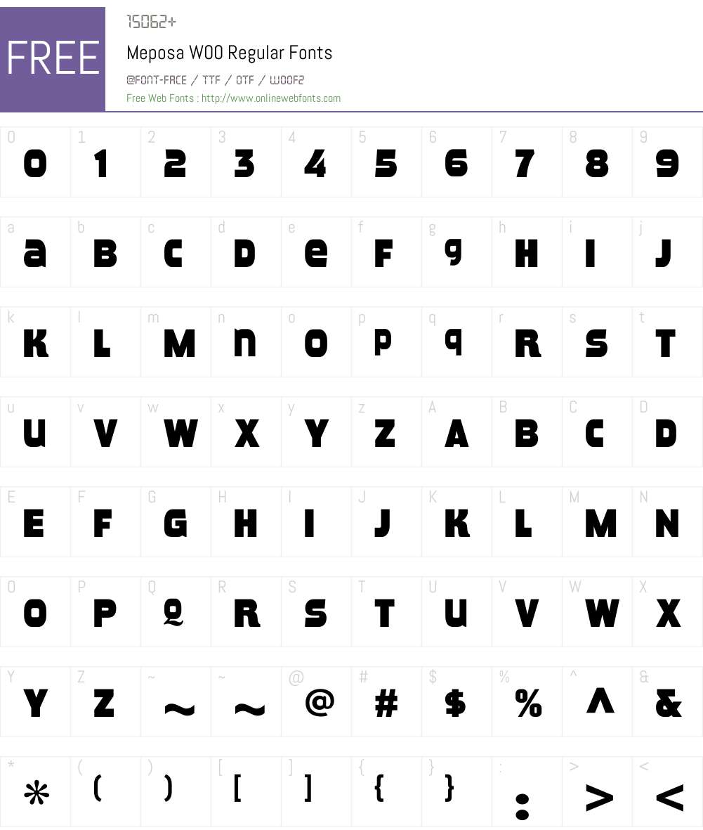 MeposaW00-Regular Font Screenshots
