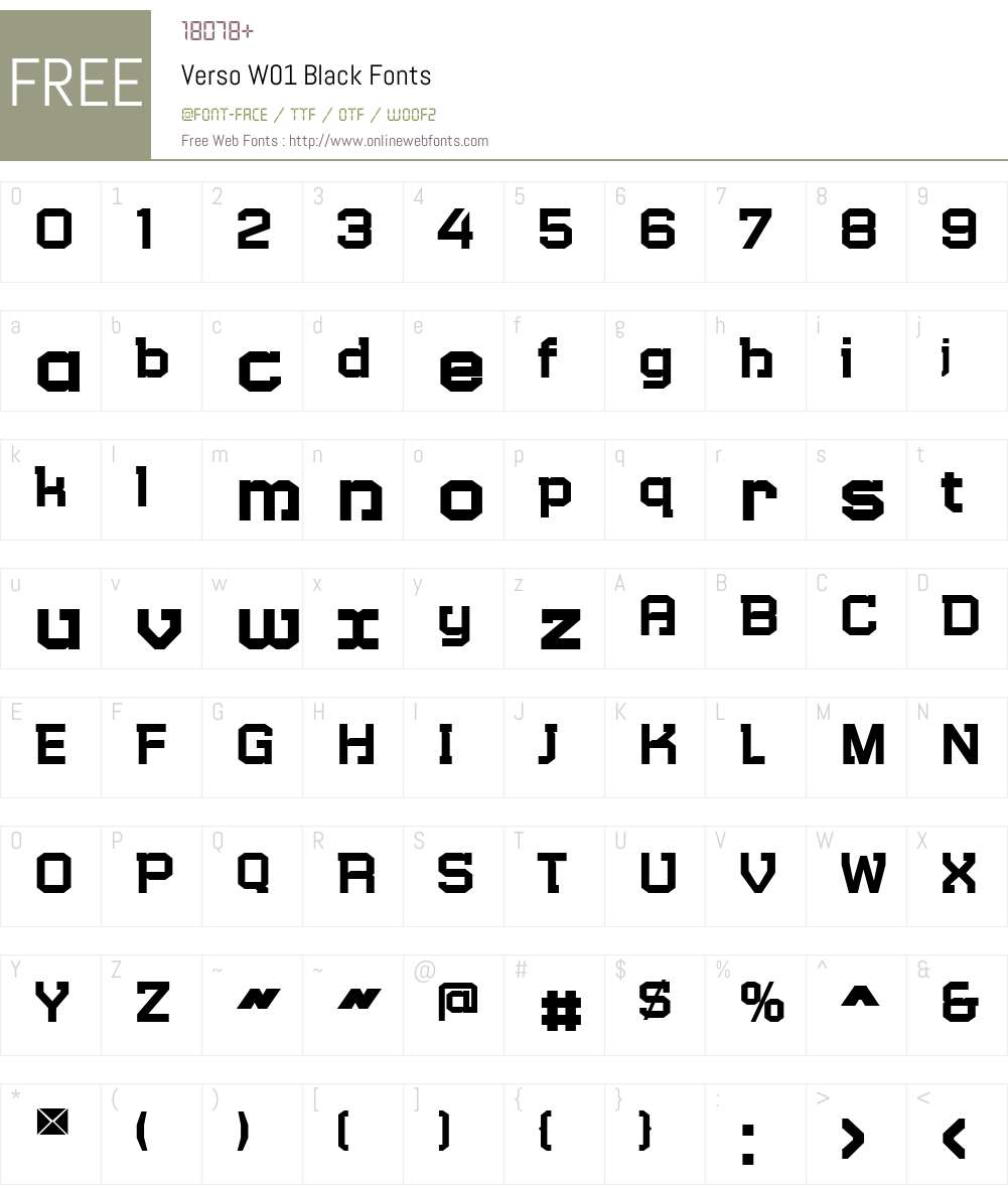 VersoW01-Black Font Screenshots