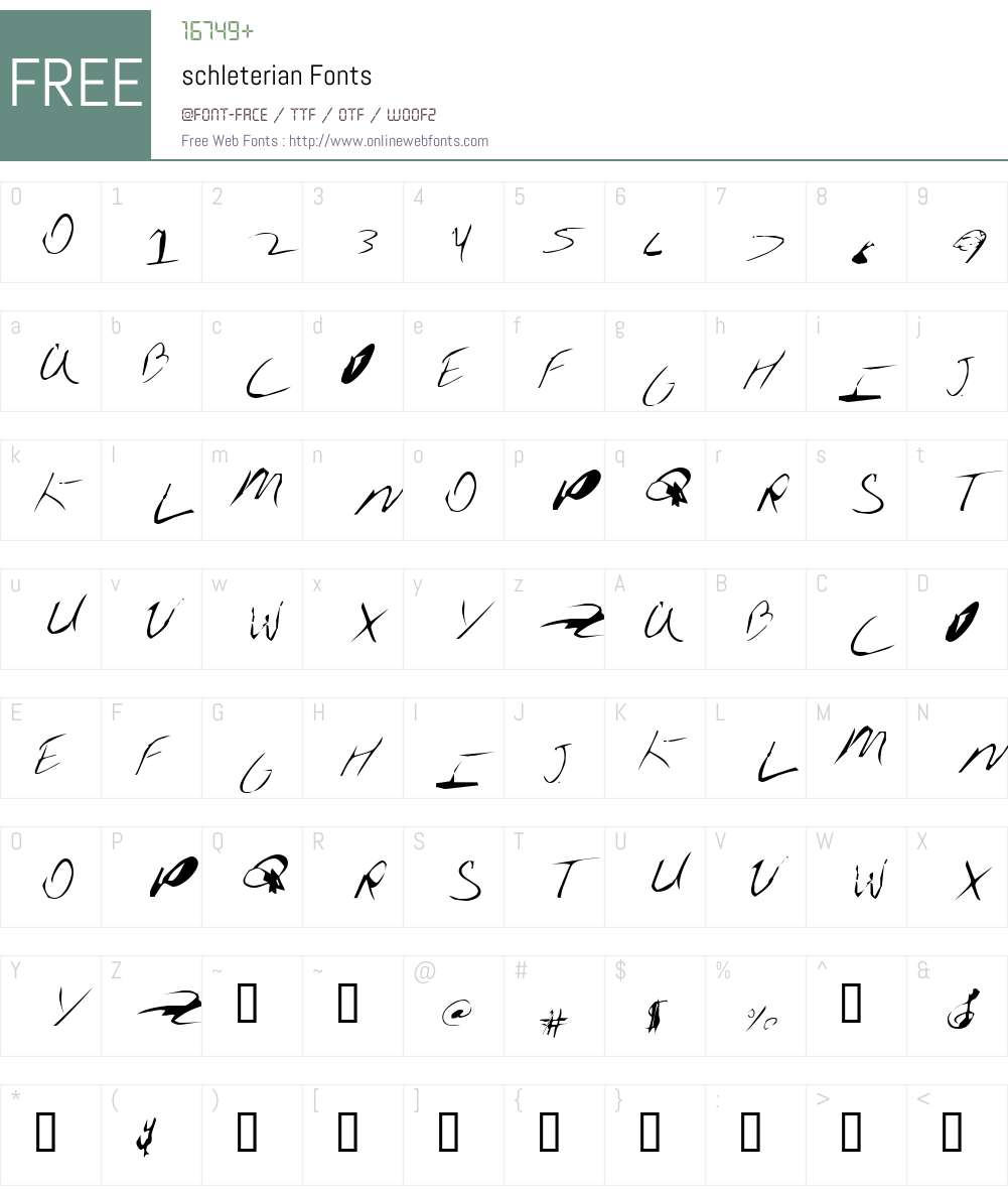 schleterian Font Screenshots