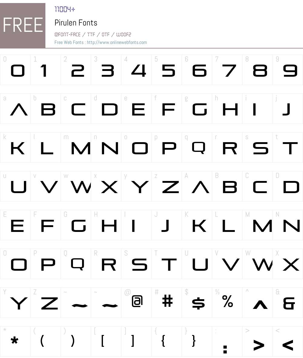 Pirulen Font Screenshots