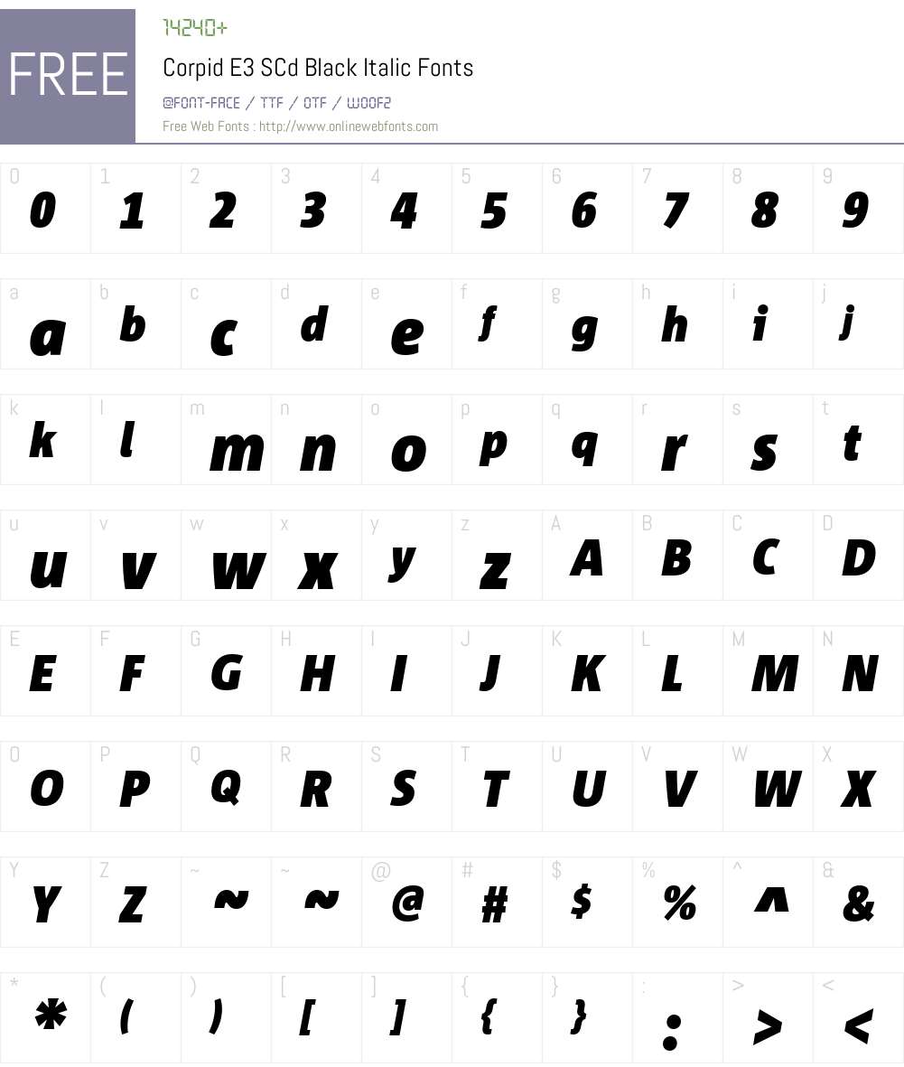 Corpid E3 SCd Black Font Screenshots
