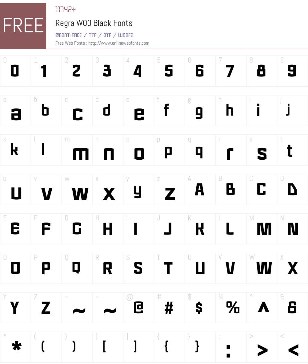 RegraW00-Black Font Screenshots