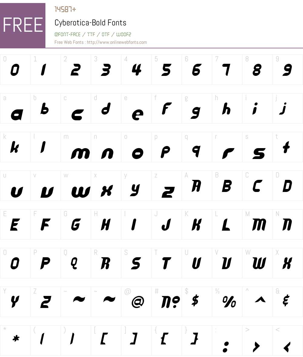 Cyberotica Font Screenshots