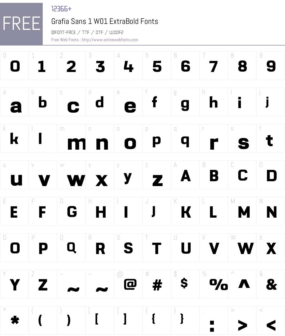 GrafiaSans1W01-ExtraBold Font Screenshots