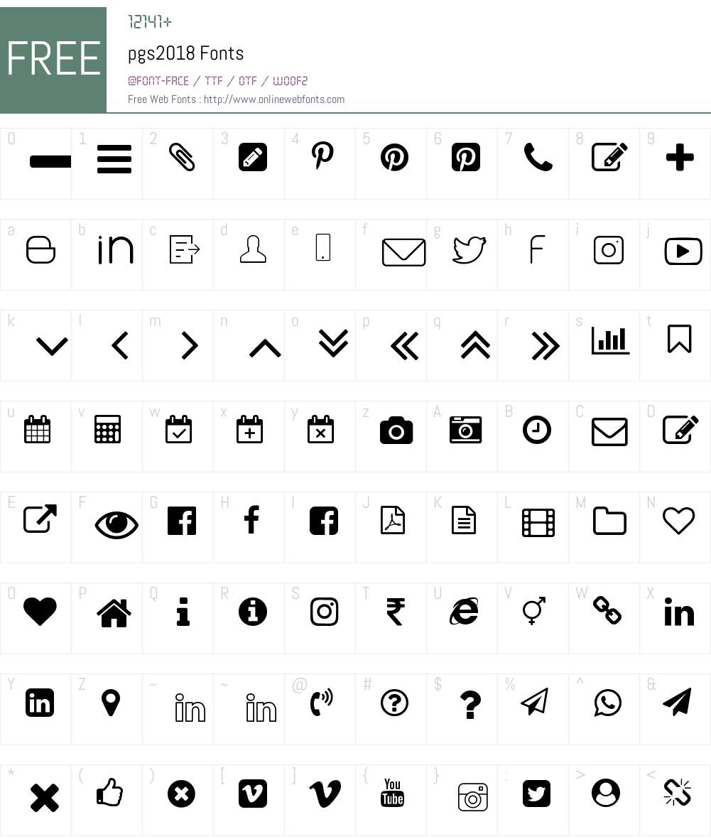 pgs2018 Font Screenshots