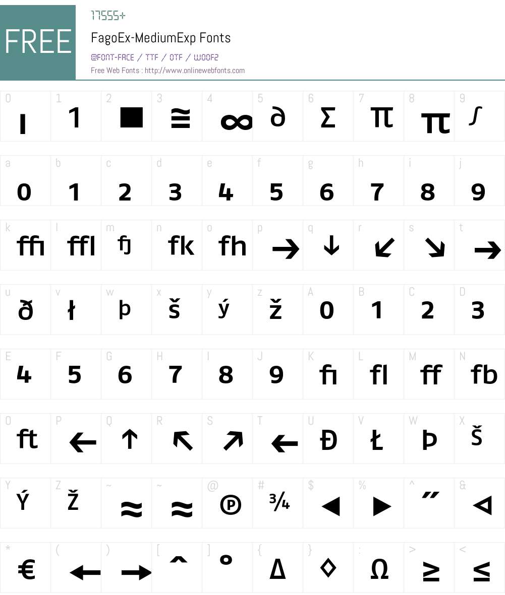 FagoEx Font Screenshots