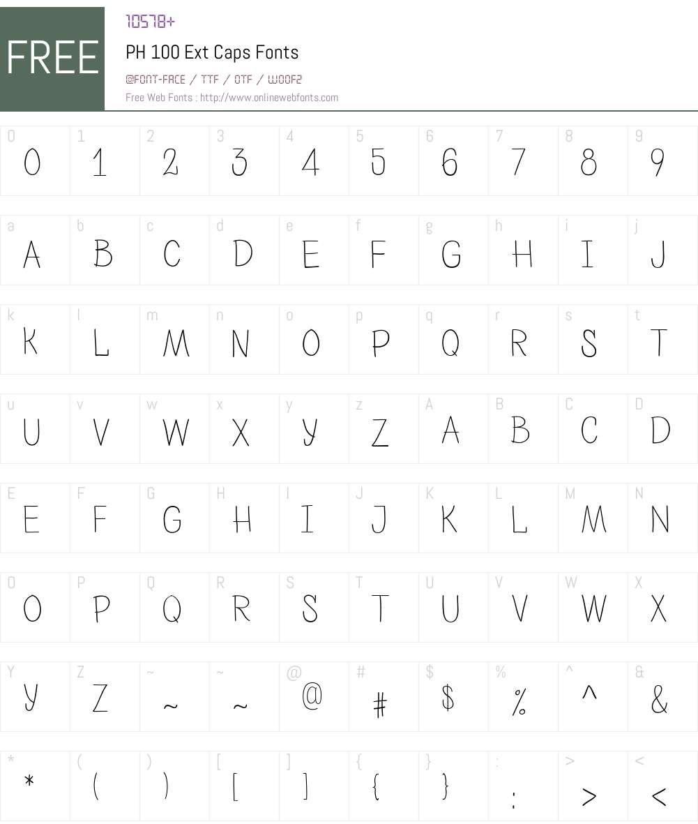 PH-100ExtCaps Font Screenshots