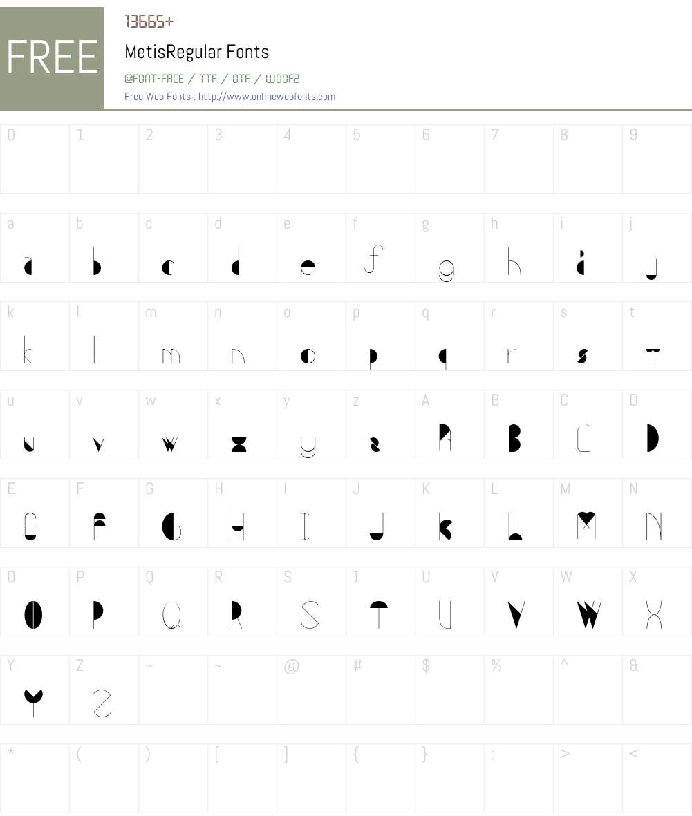 Metis Font Screenshots