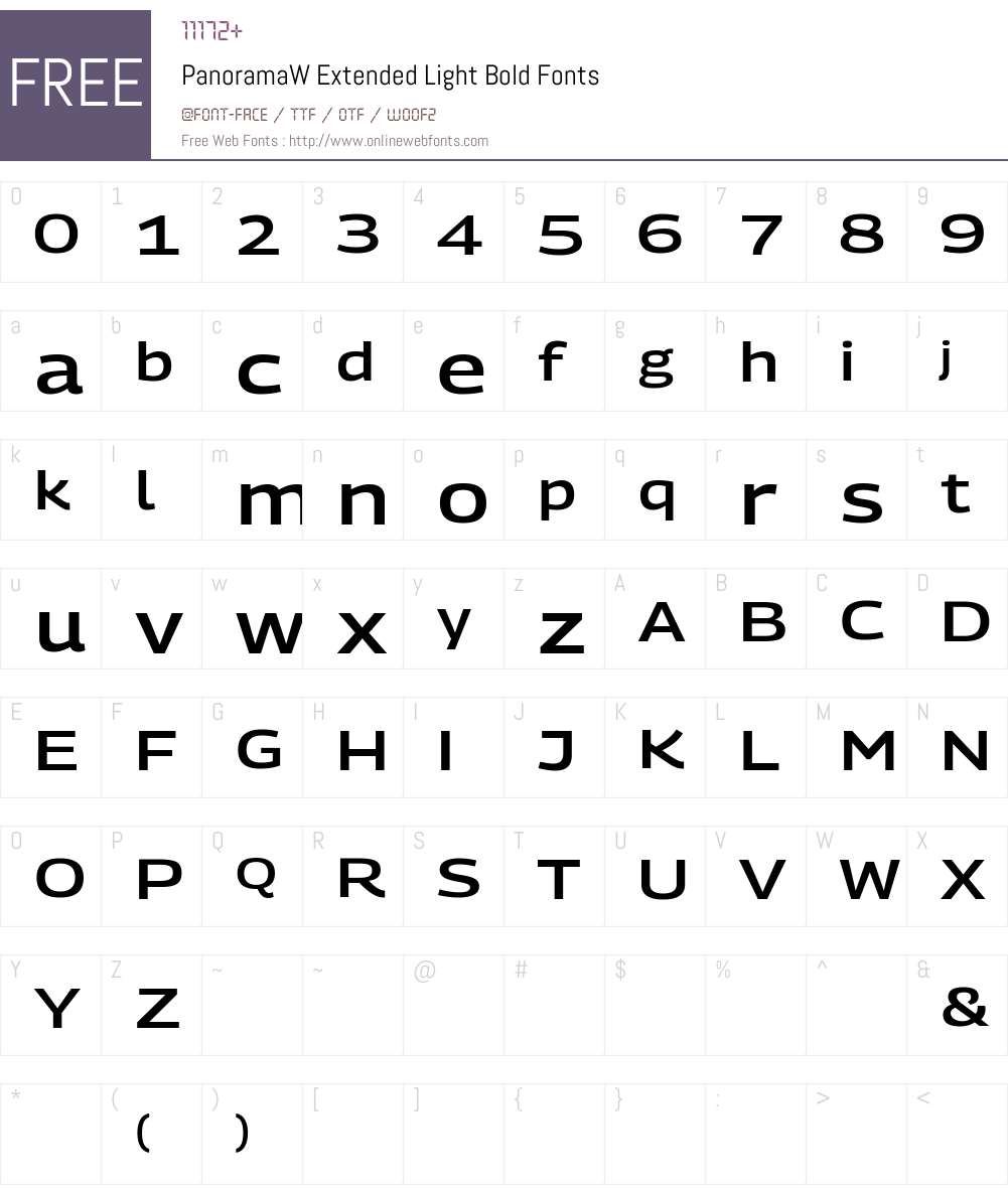 PanoramaW Extended Light Font Screenshots