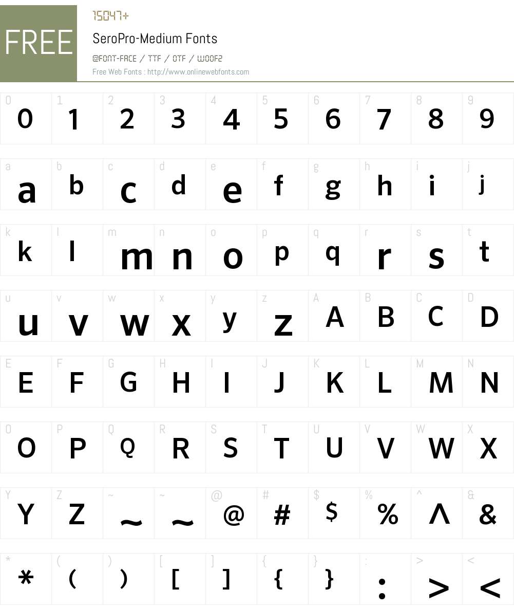 SeroPro-Medium Font Screenshots