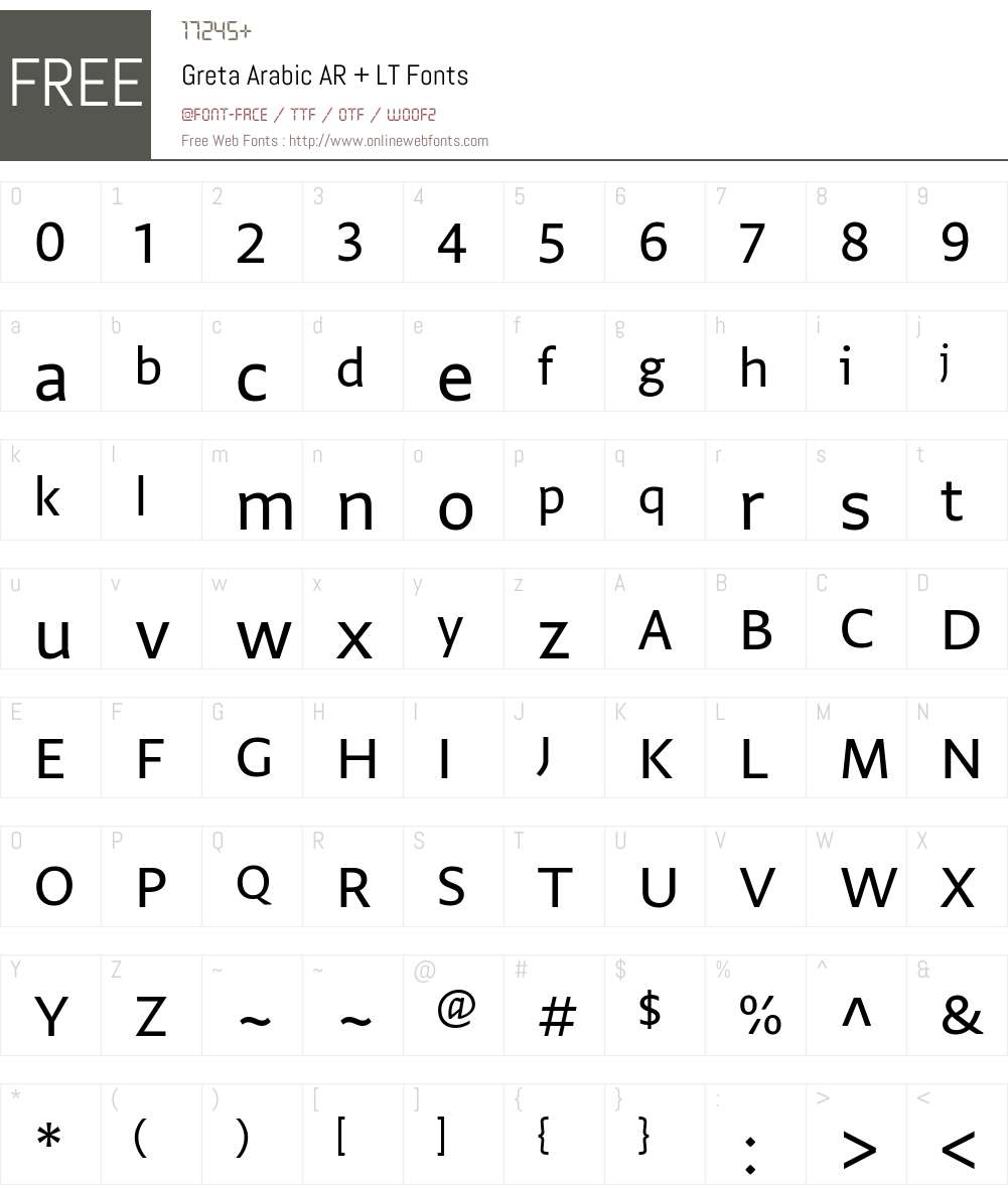 Greta Arabic AR + LT Font Screenshots
