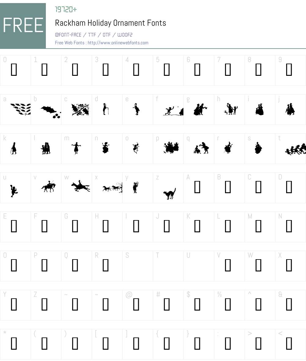 Rackham Holiday Ornament Font Screenshots
