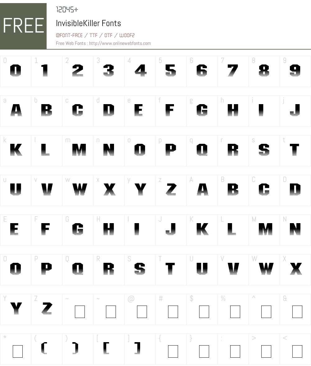InvisibleKiller Font Screenshots
