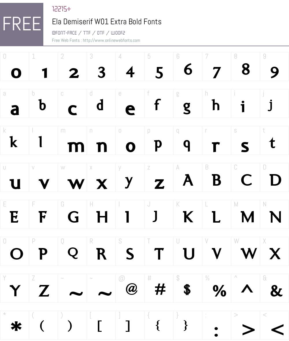 ElaDemiserifW01-ExtraBold Font Screenshots