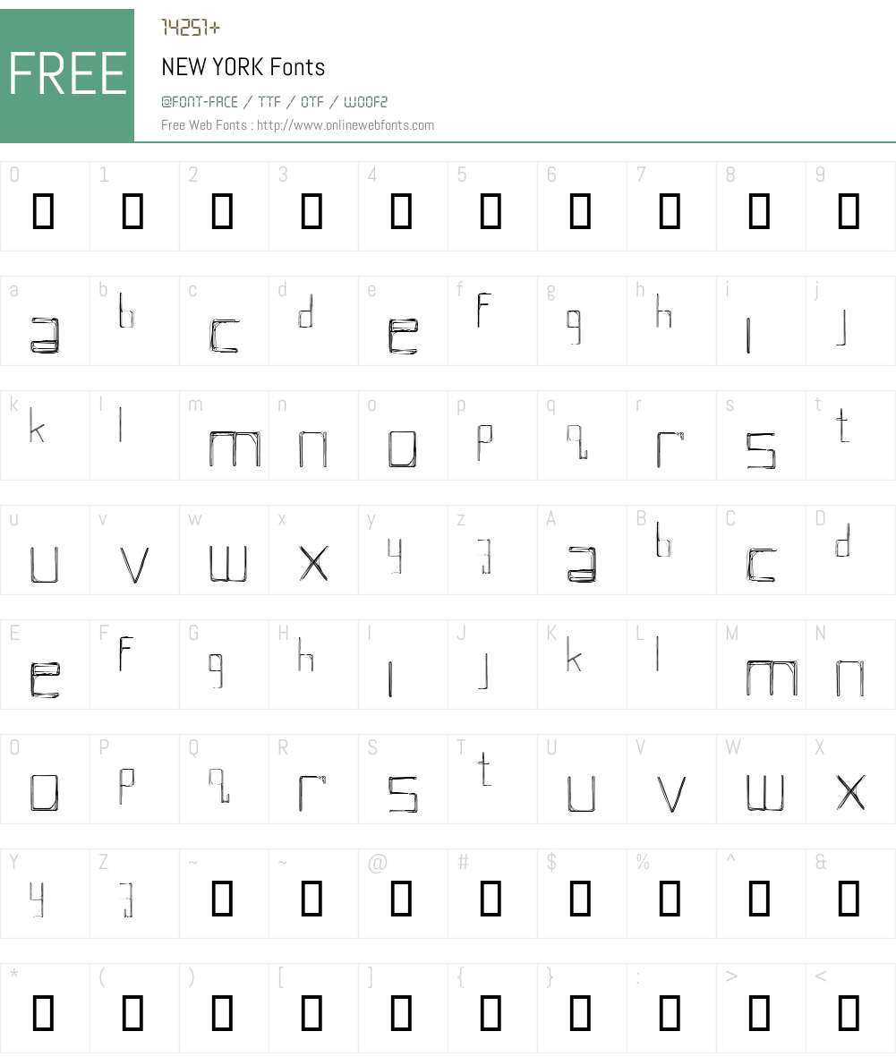 NEW YORK Font Screenshots