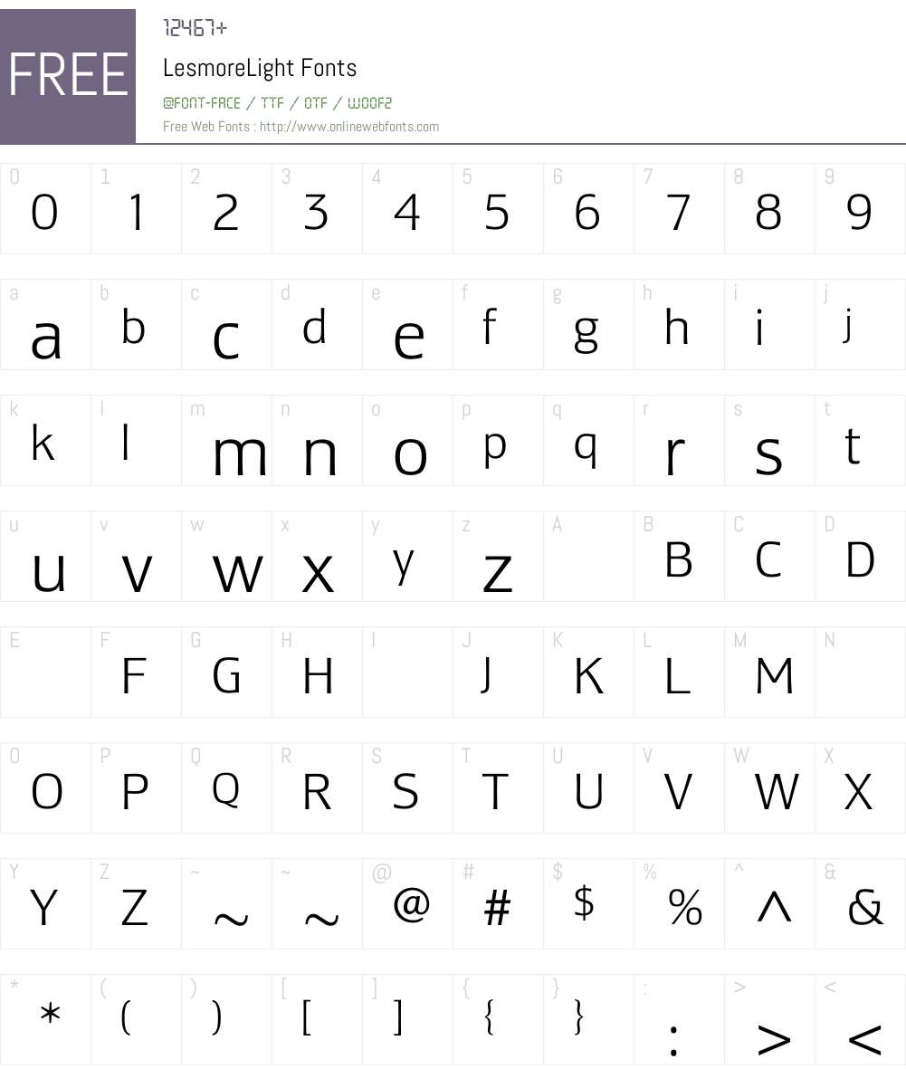 LesmoreLight Font Screenshots