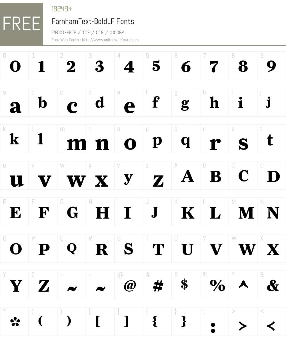 FarnhamText-BoldLF Font Screenshots
