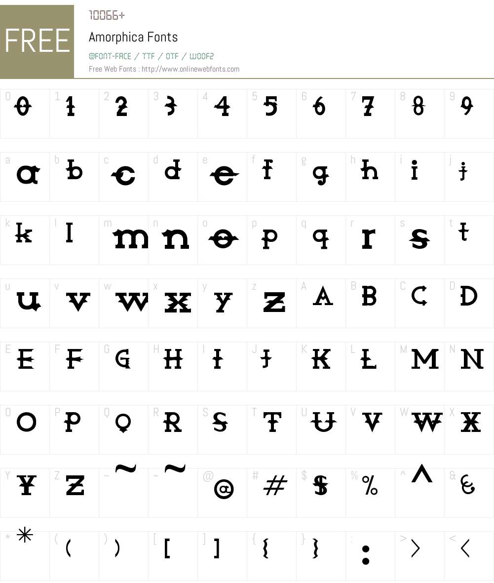 Amorphica Font Screenshots
