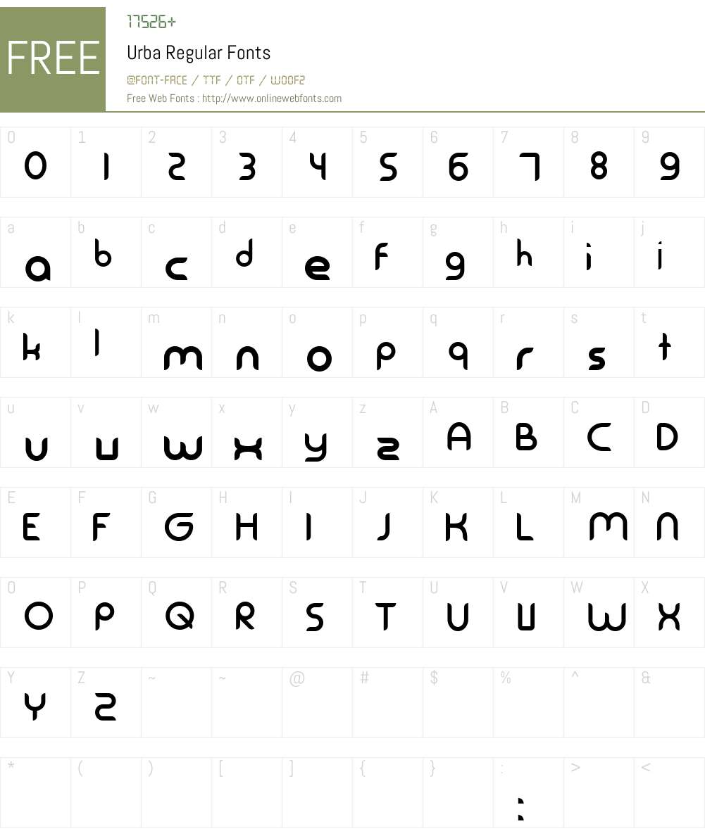 Urba Font Screenshots