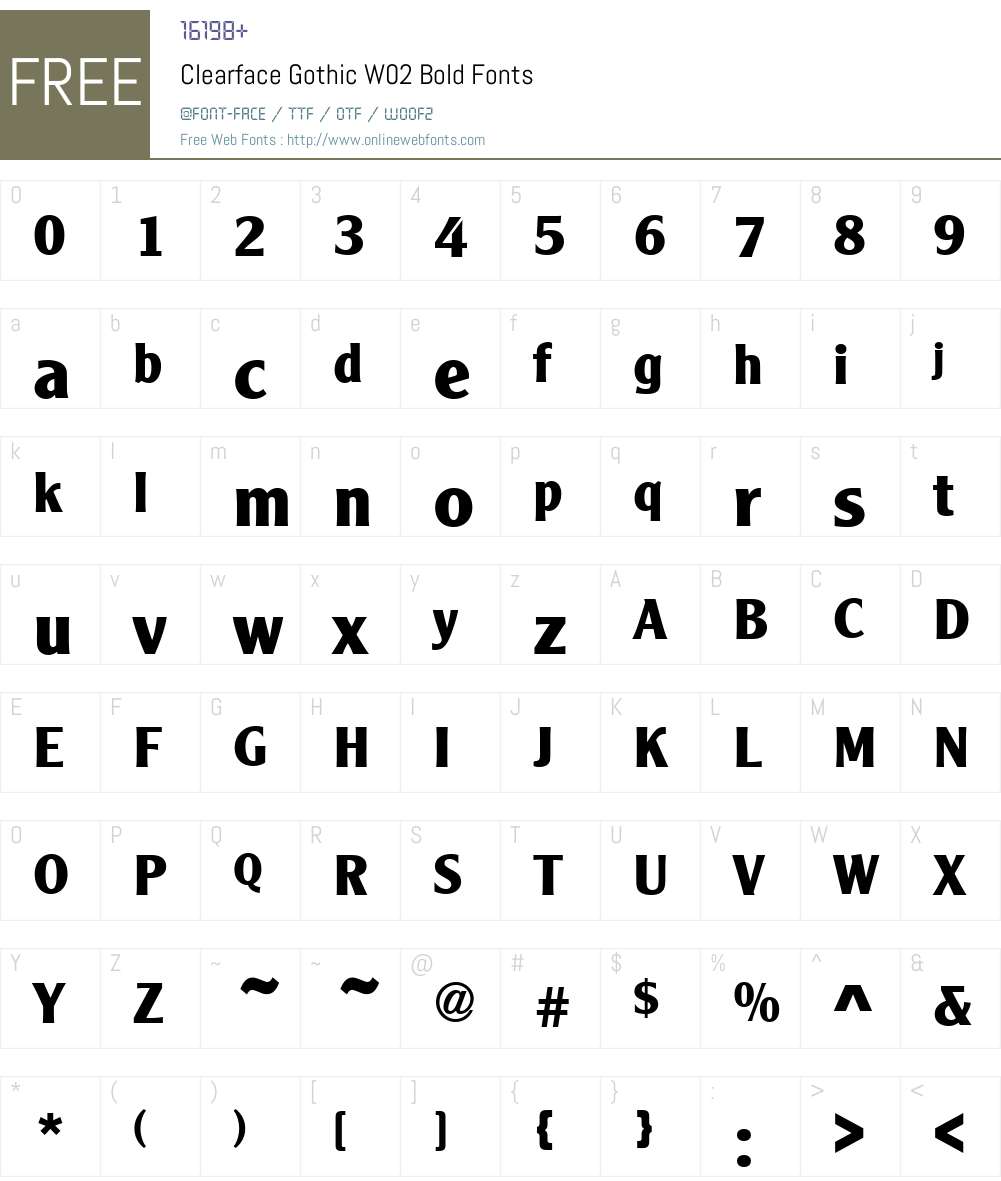 Clearface Gothic Font Screenshots