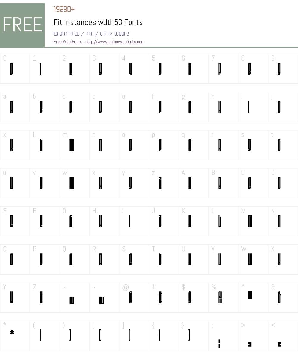 Fit Instances wdth53 Font Screenshots